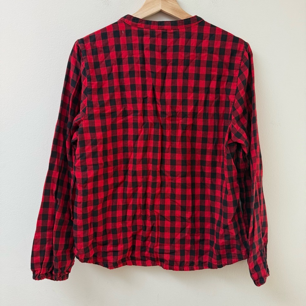 L.L. Bean Plaid Half Button-Up Shirt - Picture 5 of 8
